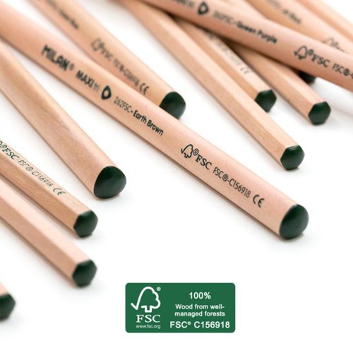 Milan Natural Colouring Pencils; FSC; Pack of 12 colours (Box 12) - 7221212FSC