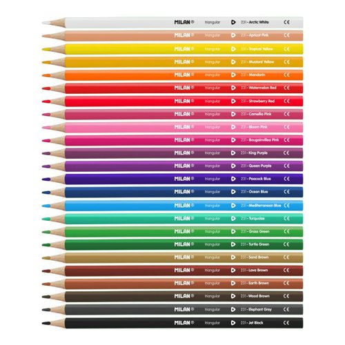Milan Colouring Pencils; Ergo Triangular; box of 24 - 722324