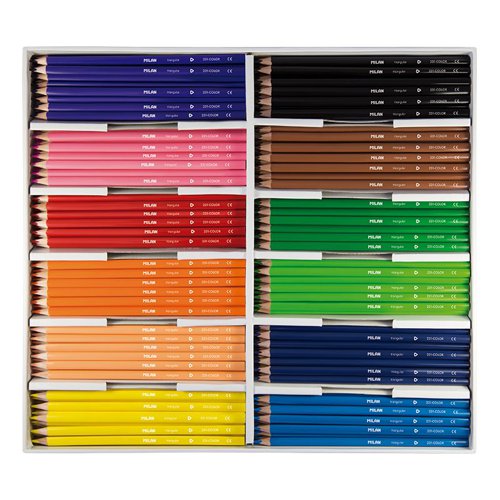 Milan Classpack of 288 Ergonomic Coloured Full Length Pencils; 12 Colours - 7271288