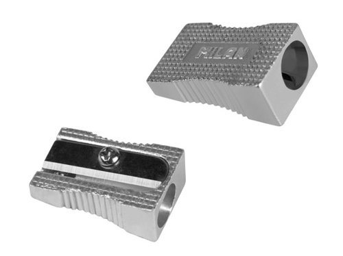 Milan Metal Aluminium Single Sharpeners; Carbon Blade. Box 20