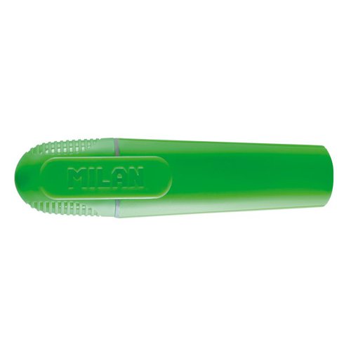 Milan Chisel Tip Highlighter with pocket clip; Green  (Box 12) - 80037