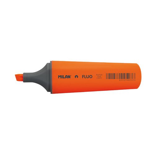 Milan Chisel Tip Highlighter with pocket clip; Orange  (Box 12) - 80038