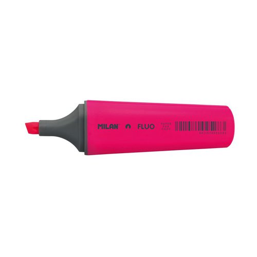Milan Chisel Tip Highlighter with pocket clip; Pink  (Box 12) - 80039