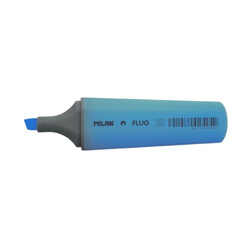 Milan Chisel Tip Highlighter with pocket clip; Blue  (Box 12) - 80051