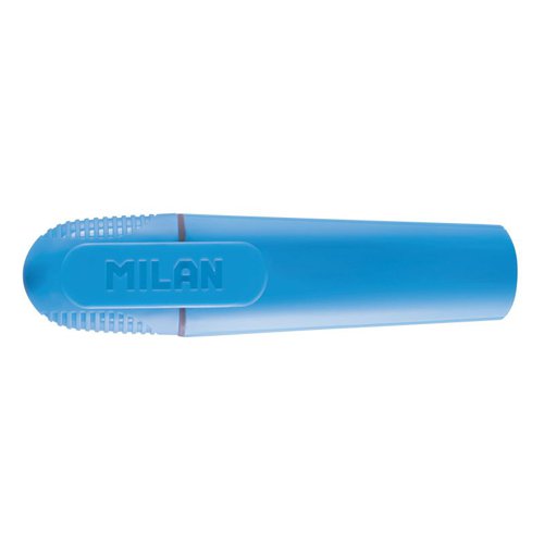 Milan Chisel Tip Highlighter with pocket clip; Blue  (Box 12) - 80051