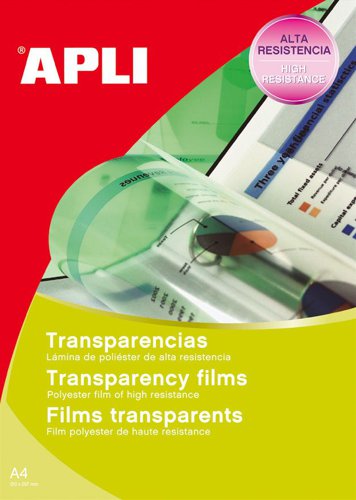 APLI A4 Clear Copier Transparencies 100 Sheet Pack - Single Feed 