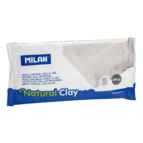 Milan Air dry natural clay; white colour (400 g) Pk 5