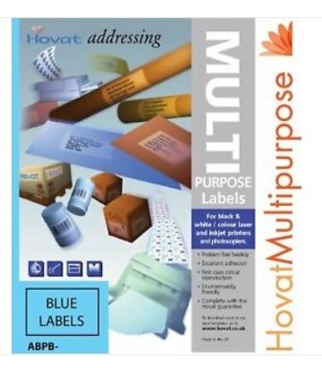 Hovat Compatible Blue Multipurpose  Labels Pk 100 sheets 99 x 68 mm (8 labels/ Sheet)