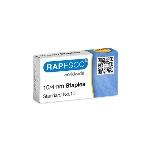 Rapesco 10/4mm Staples 1000 in Box, Universal No.10 Mini Stapler size - PF104/1000