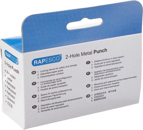 Rapesco 2 Hole Punch, 12 Sheet Perforator Transparent Blue 15 Year Guarantee - BC810PBB