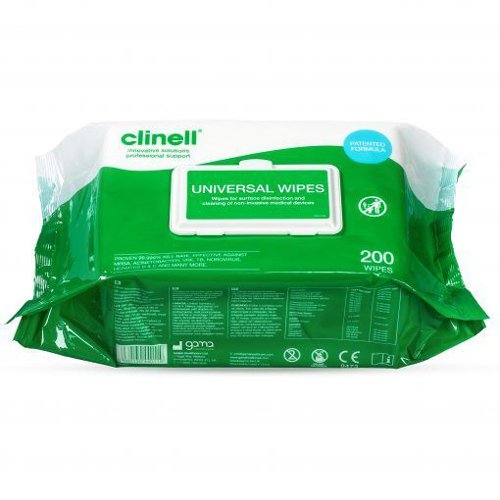 Clinell Hand & Surface Universal Disinfection wipes; ( 200pk)  PCS98647 CW200 - BCW200
