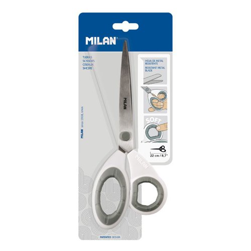 Milan Large Office Scissors; extra rubber grip; 22cm Pk 6