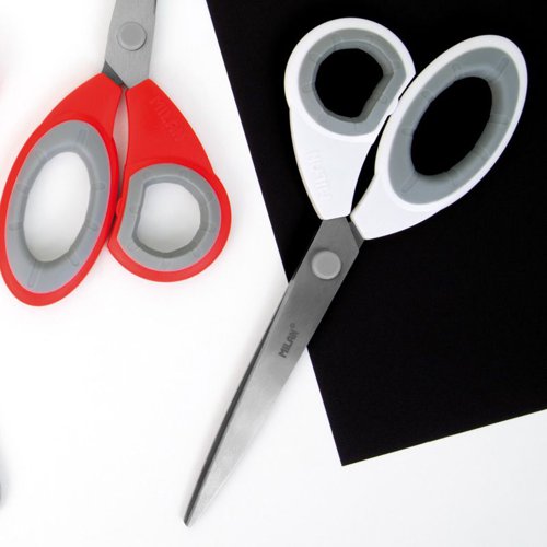 Milan Large Office Scissors; extra rubber grip; 22cm Pk 6 - BWM10265