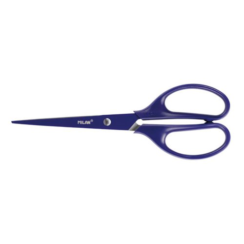 Milan Fine Point Blue office scissors 17 cm With resistant metal blade; Pk 6 - BWM10425B