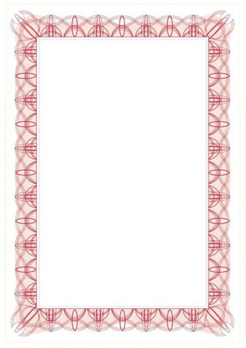 DECADry Computer Craft Certificate Paper A4 90gsm, 30 Sheets, with Border- Red