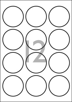 DECAdry White Multipurpose Labels 100 sheet pk  60mm diameter Circle 12 per Sheet - DLW1791