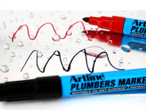 Artline Plumbers Waterproof Marker BLACK, Box 12