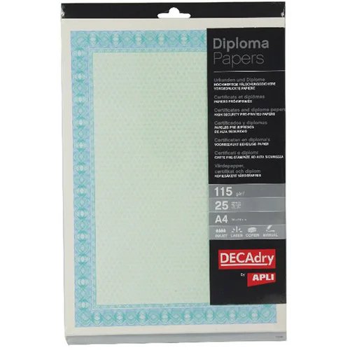 DECADRY A4 Certificate Paper 25 Sheets - Blue
