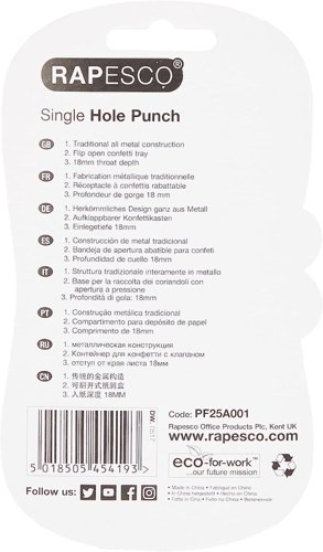 Rapesco Single Hole Plier 10 Sheet Perforator, 3 Year Guarantee - PF810