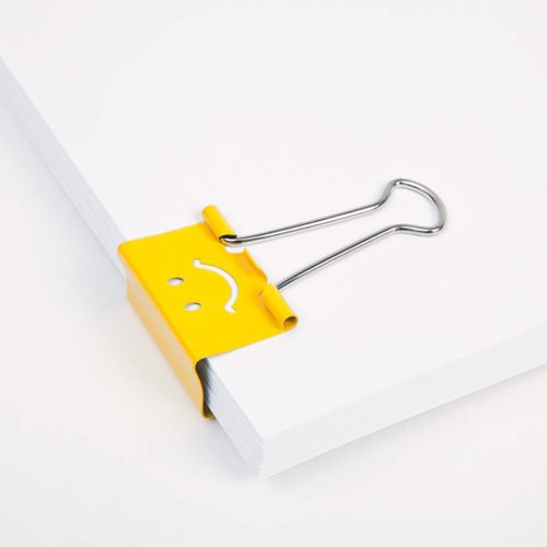 Rapesco Emoji Foldback Clips 19mm Yellow, Box of 20 - R1351