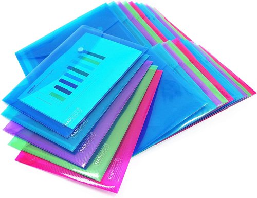 Rapesco A5 Bright Popper Wallet, Pack of 25 assorted