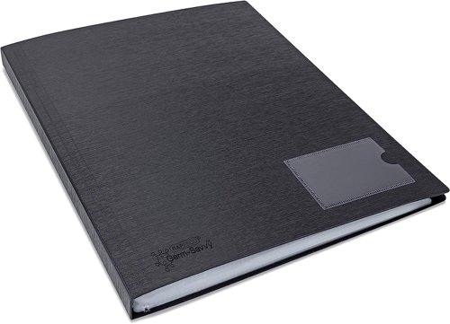 Rapesco GERM-SAVVY® ANTIBACTERIAL A4 HARDCOVER DISPLAY BOOK 50 POCKETS – BLACK - R1651