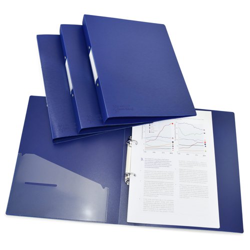 Rapesco GERM-SAVVY® ANTIBACTERIAL 35MM 2-RING BINDER A4 – BLUE (Pack of 4)