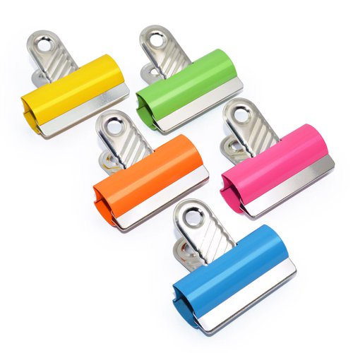Rapesco 60MM COLOURED LETTER CLIPS (Bulldog Clips ) – ASSORTED COLOURS – PACK OF 10
