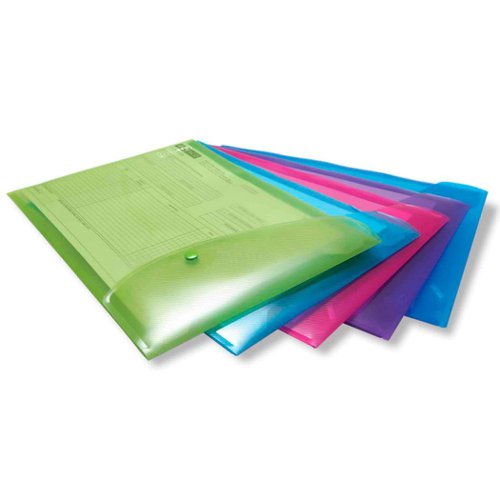 Rapesco Popper A4+ Wallets Pk 5 Portrait Bright 0698