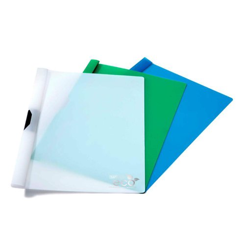 Rapesco Eco Biodegradable Clip File Folders, A4, 3 Assorted colours, Pack 10