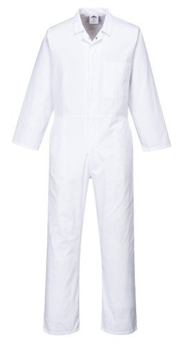 Portwest 2201 Food Industry No Pocket Coverall White Overalls, Bibs & Aprons M-2201