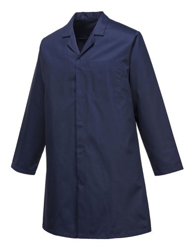 Portwest 2202 Food Industry Men's 1 Pocket Coat Navy S Overalls, Bibs & Aprons 2202NARS