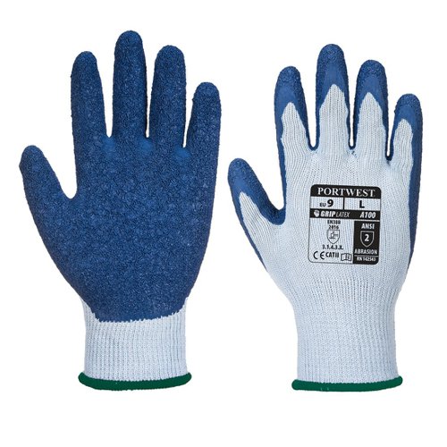 Portwest A100 Grip Glove - Latex Grey/Blue L