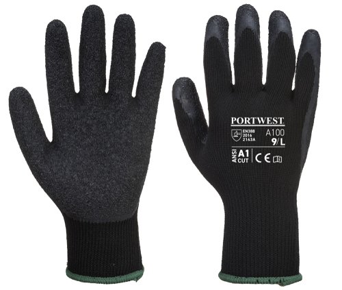 Portwest A100 Grip Glove - Latex Black L