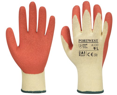 Portwest A100 Grip Glove - Latex Orange L