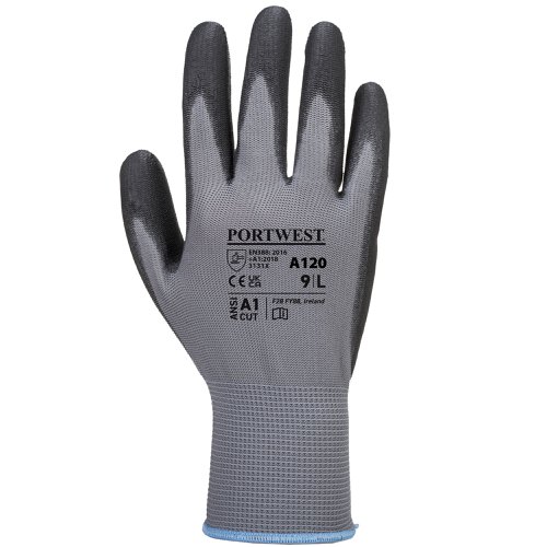 Portwest PU Palm Glove 2XL Gry/Blk (Pack of 12)