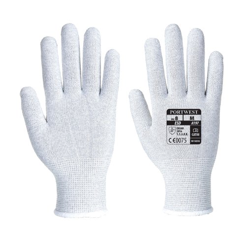 Portwest A197 Antistatic Shell Glove Grey Re-usable Gloves M-A197