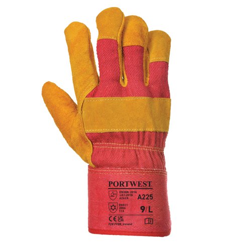 Portwest A225 Fleece Lined Rigger Glove Red XL Re-usable Gloves A225RERXL