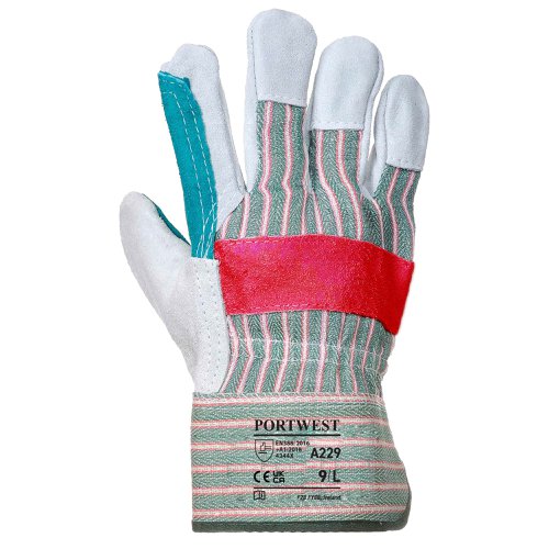 Portwest A229 Classic Double Palm Rigger Glove Green XL Re-usable Gloves A229GNRXL