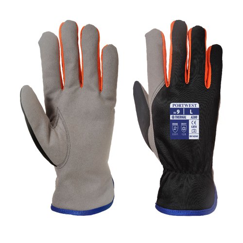 Portwest A280 Wintershield Glove Black/Orange L Re-usable Gloves A280K1RL