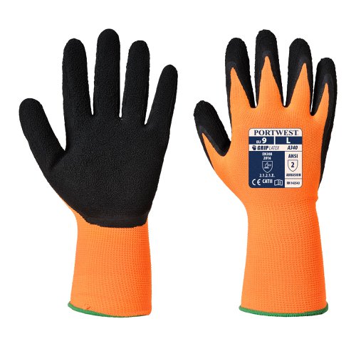 Portwest A340 Hi-Vis Grip Glove - Latex Orange/Black L