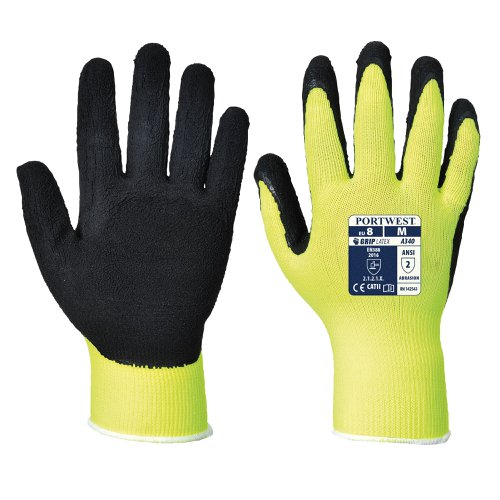 Portwest A340 Hi-Vis Grip Glove - Latex