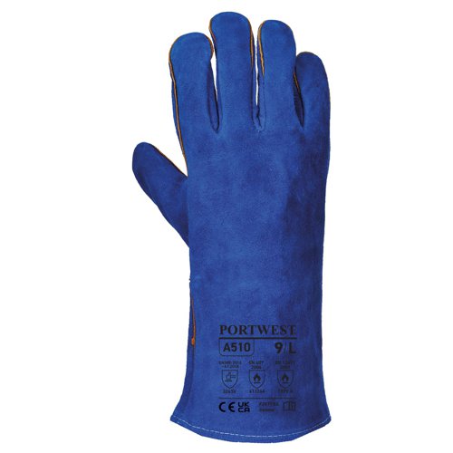 Portwest A510 Welders Gauntlet Blue XL Re-usable Gloves A510BLUXL