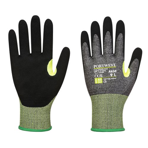 Portwest A650 CS Cut E15 Nitrile Glove Grey/Black