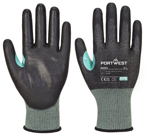 Portwest A660 CS Cut E18 PU Glove Black