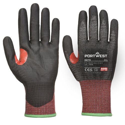 Portwest A670 CS Cut F13 PU Glove Black