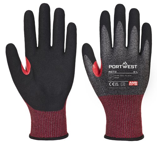 Portwest A673 CS Cut F18 Nitrile Glove Black