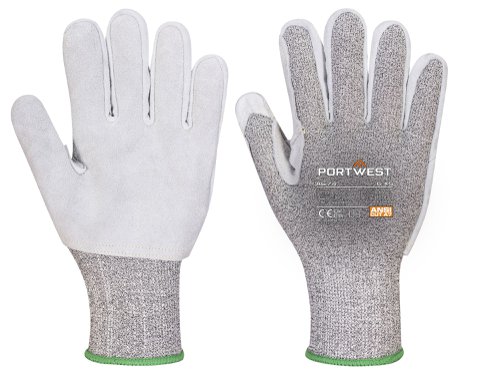 Portwest A674 CS Cut F13 Leather Glove Black