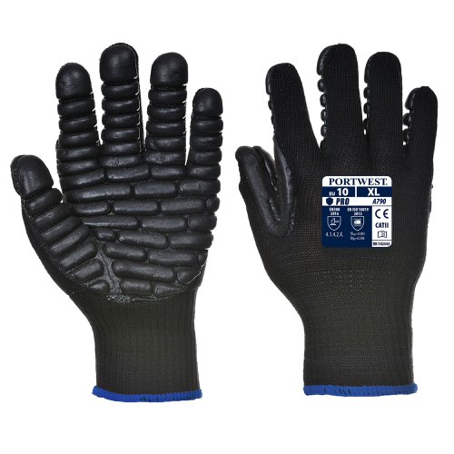 Portwest A790 Anti Vibration Glove Black