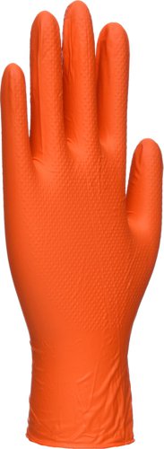 Portwest A930 Orange HD Disposable Glove (Pk100) Orange XL Disposable Gloves A930ORRXL